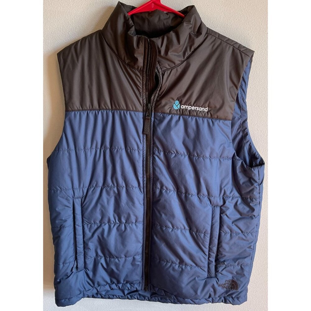The North Face Mens Blue/Black Zip Up Puffer Vest Size Large